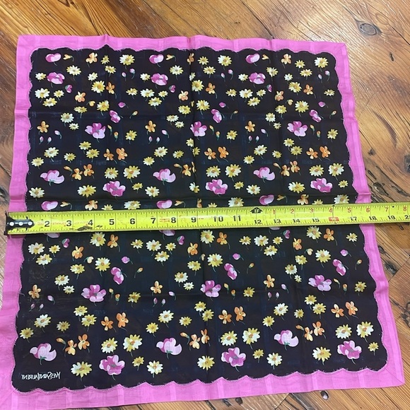 Yves Saint Laurent YSL Floral Handkerchief Small Scarf cotton Authentic vintage - Picture 6 of 8